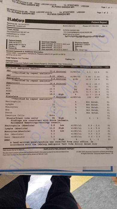 The report in which disease was diagnosed