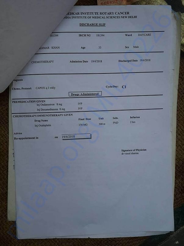 Chemotherapy Report