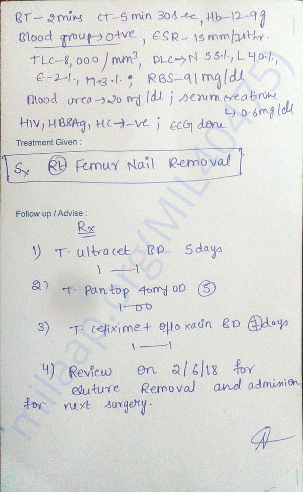 Doctor prescription 1/2