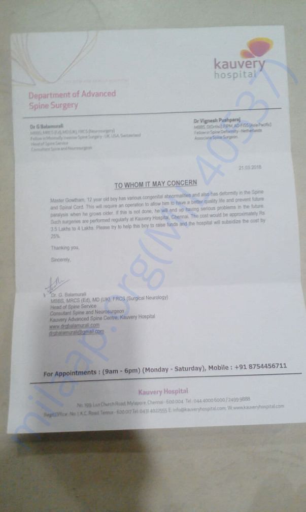 Bonafide certificate from hospital