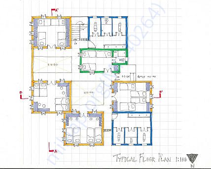 Blue print of the ground floor for home less elders