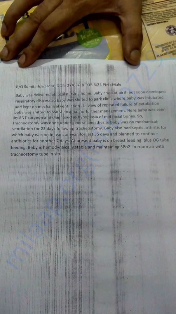 Medical Case study of the Baby Subhojit