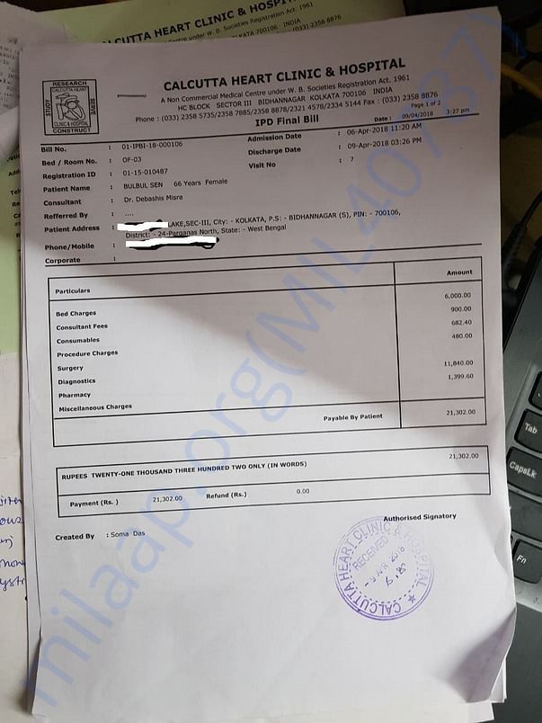Heart Clinic Bill