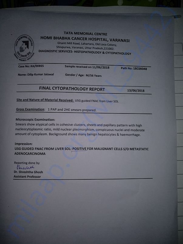 This is Dilip's Biopsy report.
