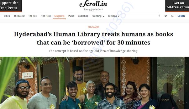 Scroll.in covering the Human Library Hyderabad story