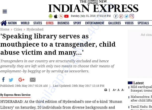 The New Indian Express talking about one of our events