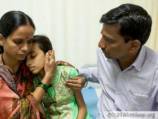 13-yer-old Deepti has an inflammatory disease that makes her starve