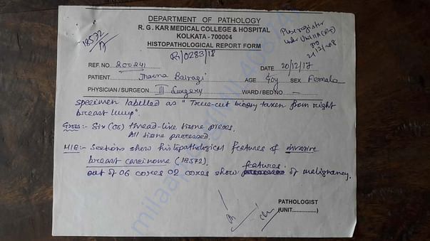 Histopathological Report form