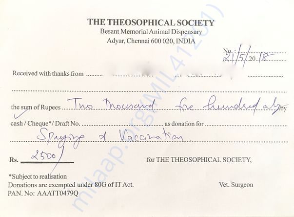 Donation receipt
