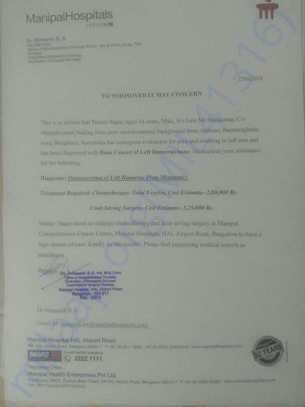 Letter from Doctor