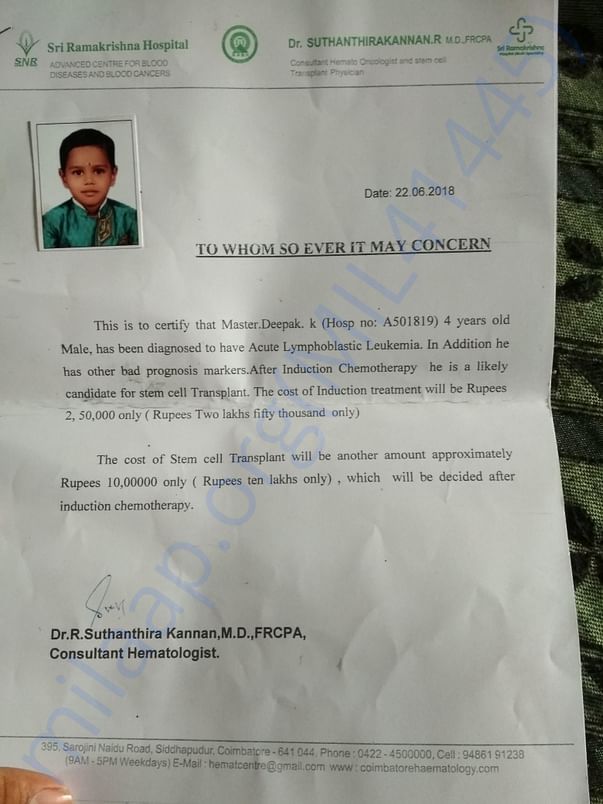 Medical certificate by doctor