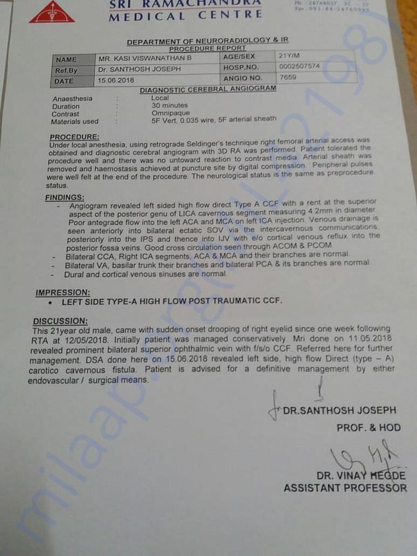 I uploaded angiogram report