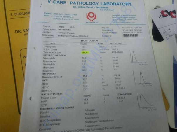 her blood report