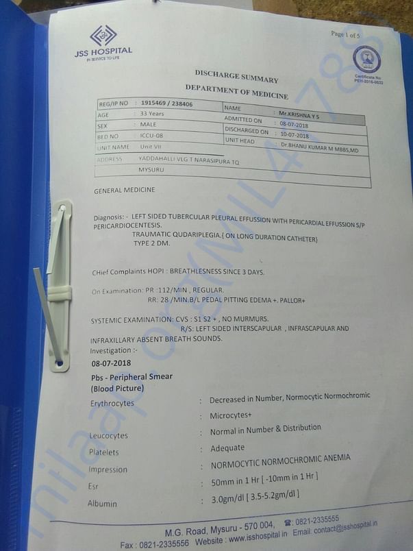 JSS Hospital Discharge Summary