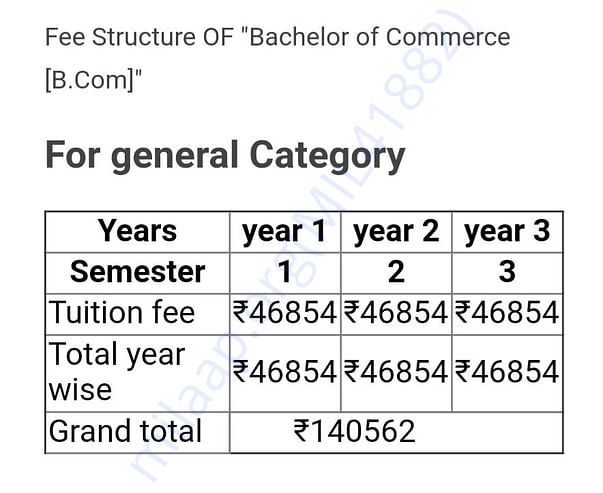 Fee structure