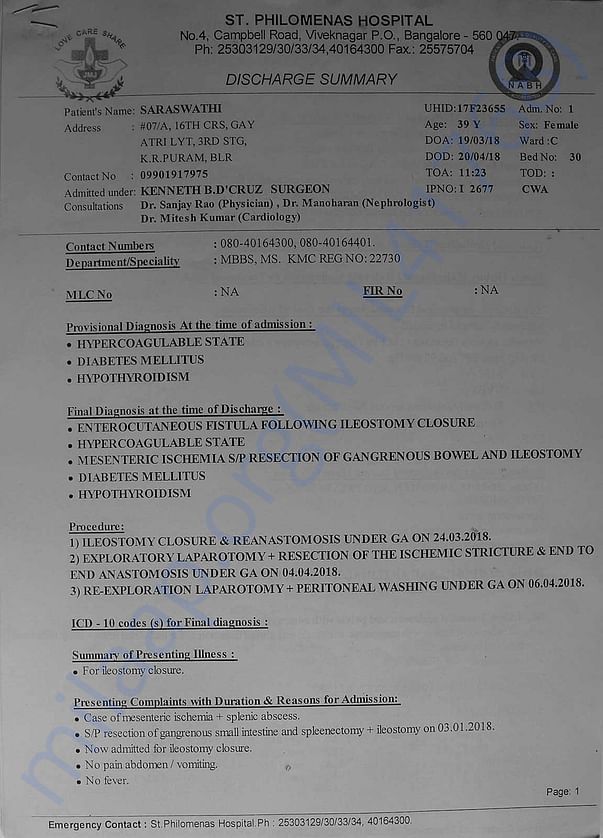 Latest summary of ailment - Page 1
