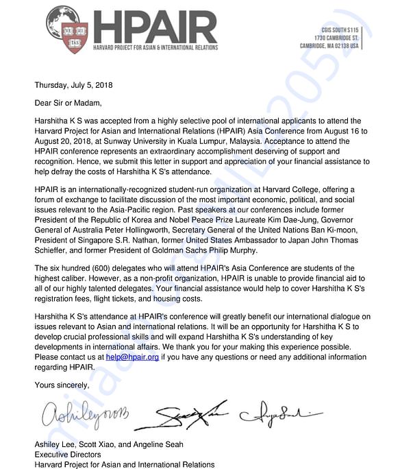 Fundraising letter