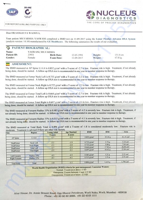 Dexa Scan report