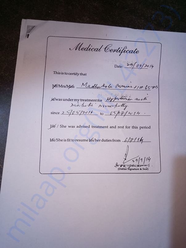 Medical Certificate