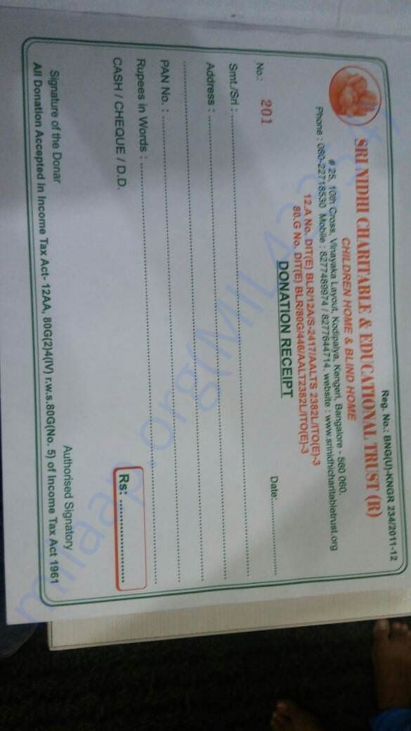 Donations receipt copy