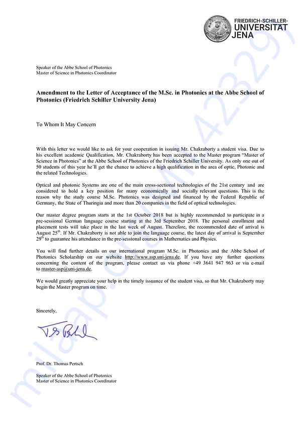 Request of Cooperation from the University