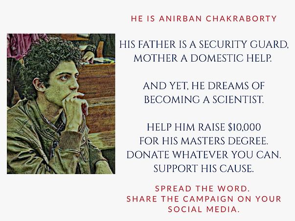 Help Anirban get his Masters degree