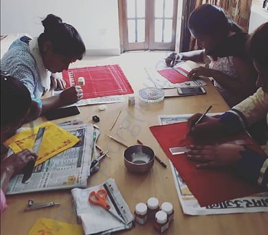 Girls from Project Prarambh improving their designs