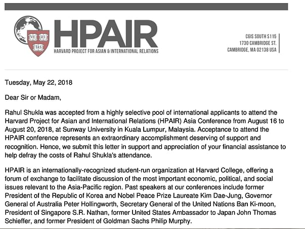 Help me join the Harvard Conference