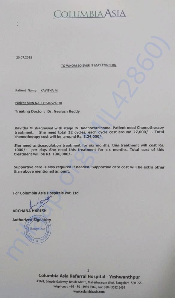 Estimation letter