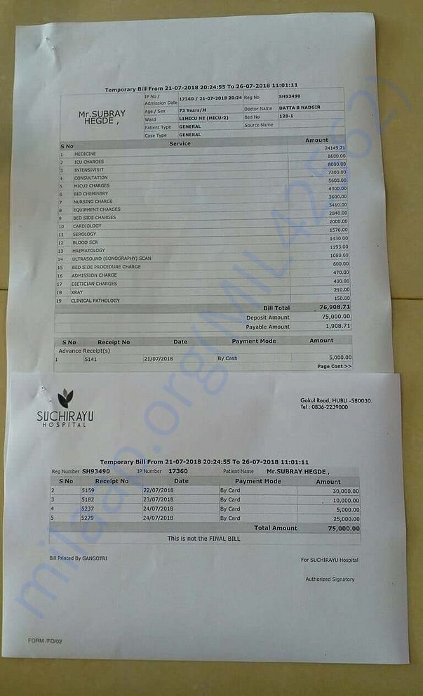 Temporary Bill from21/7/2018 to26/72018