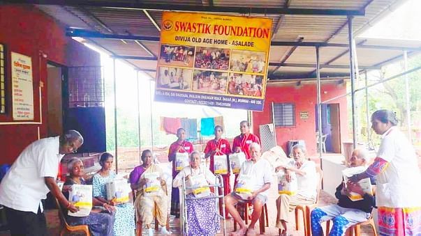 Diapers donated to old age home