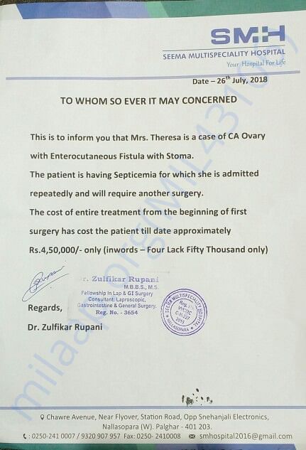 Cost Estimate & Medical bills
