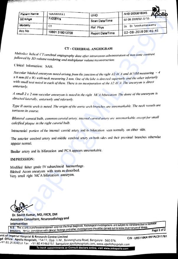 CT-Cerebral angiogram