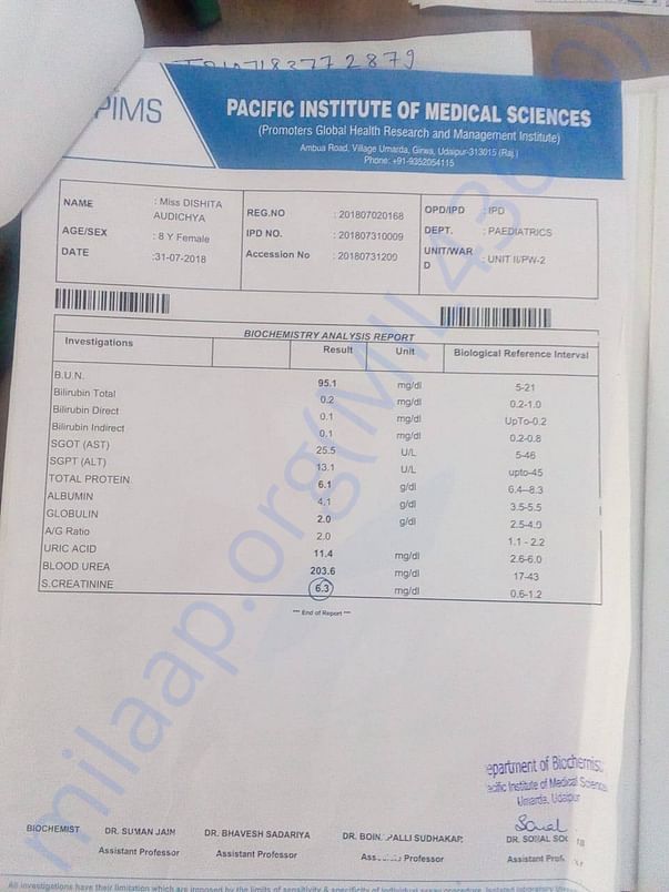 PEDIATRIC REPORT