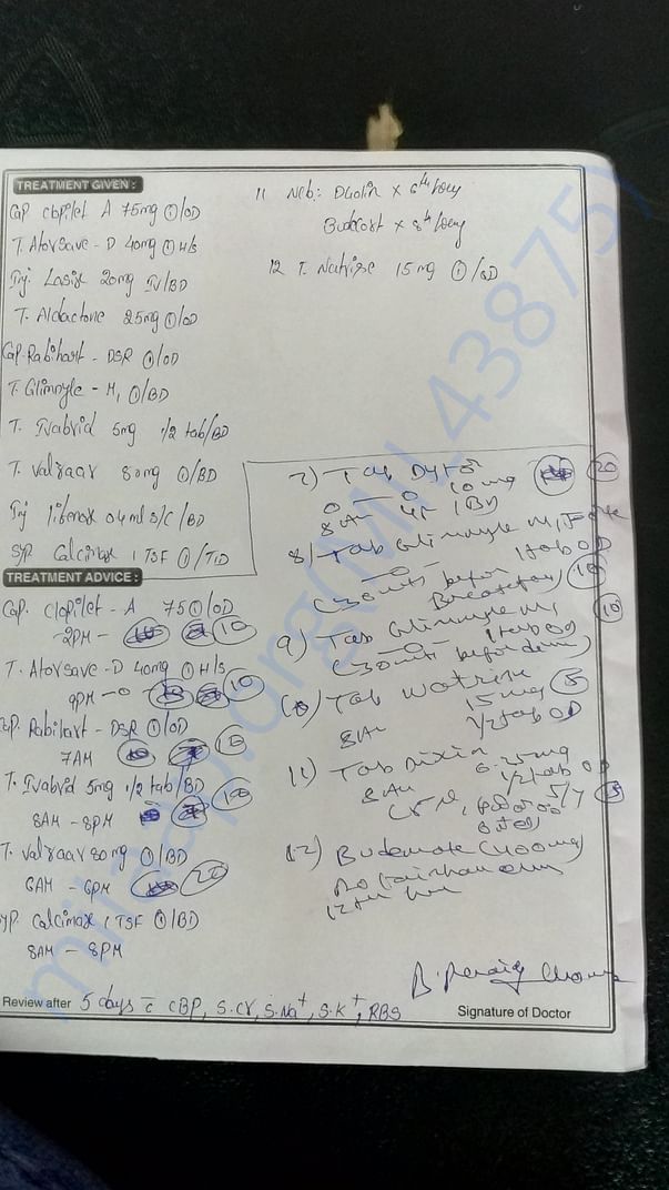 Hospital admit and using medicine