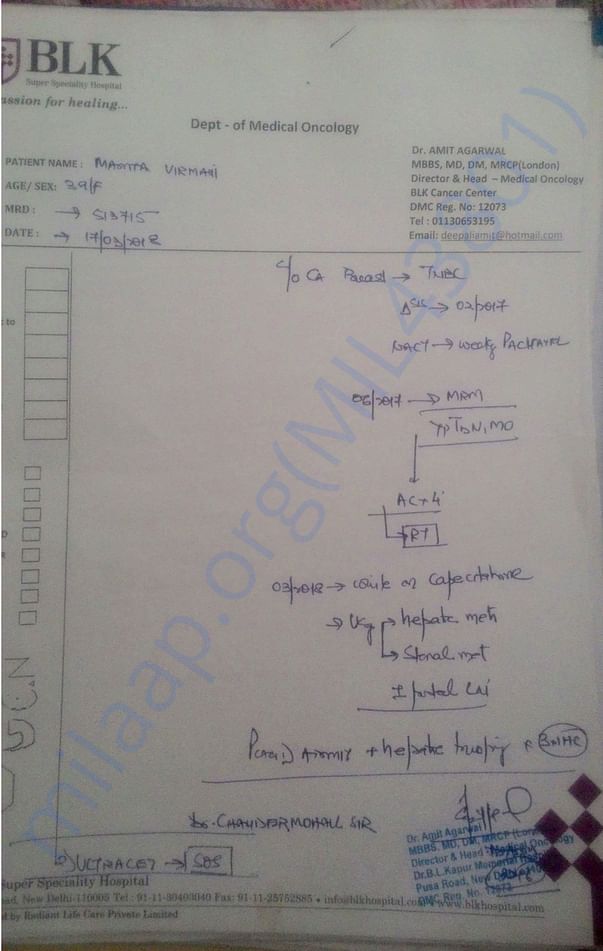 Treatment from BLK Hospital