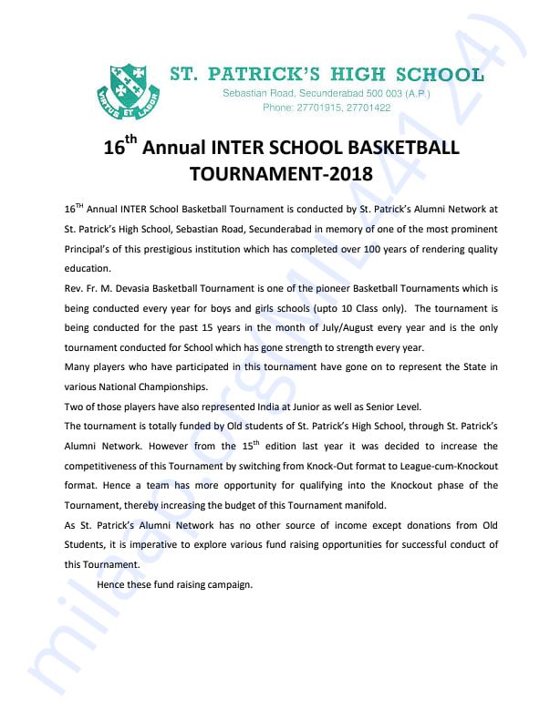 report writing on inter school basketball tournament