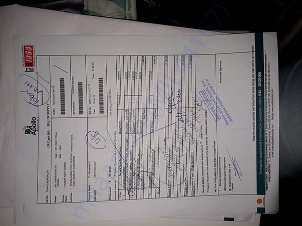 this is one of the bill from the hospitalital. and there are many more