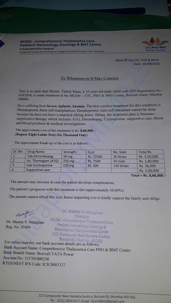 Estimated cost