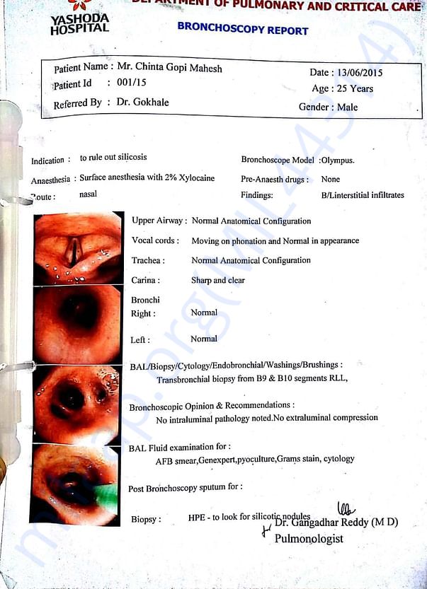 Bronchoscopy Report