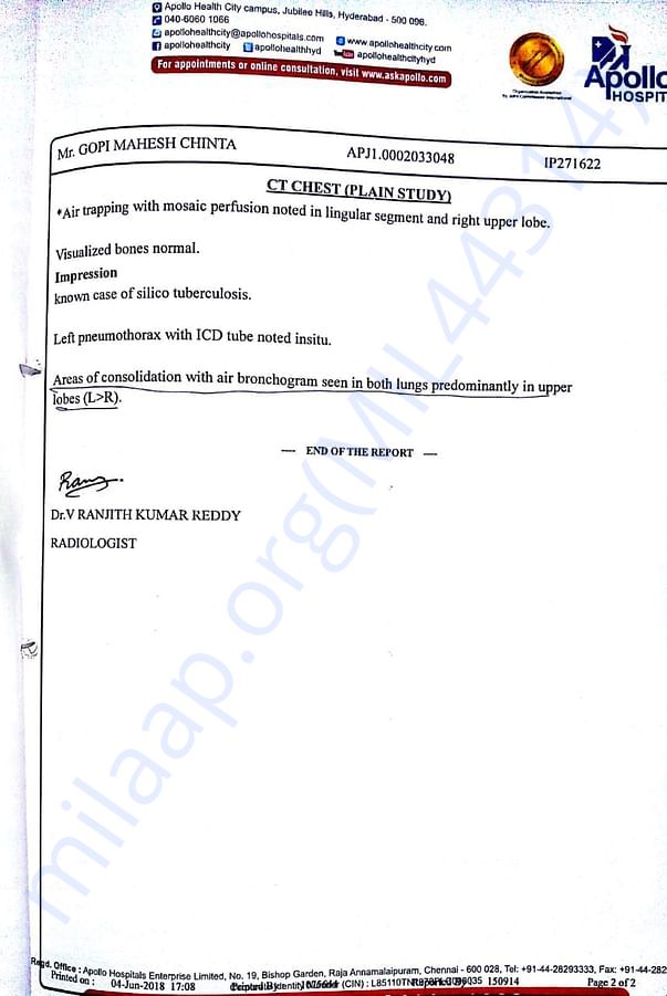 CT Chest Scan Report