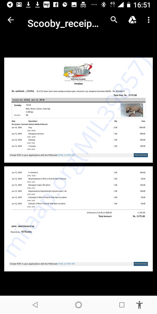 Cessna Lifeline Receipts