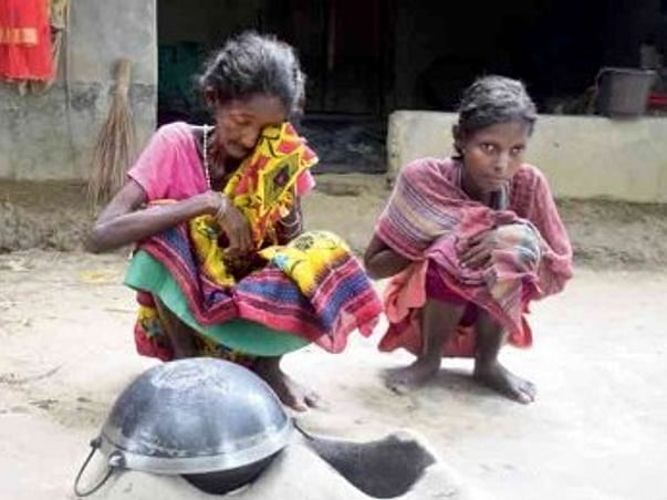 Tribal mother and daughter are starving due to lack of food,