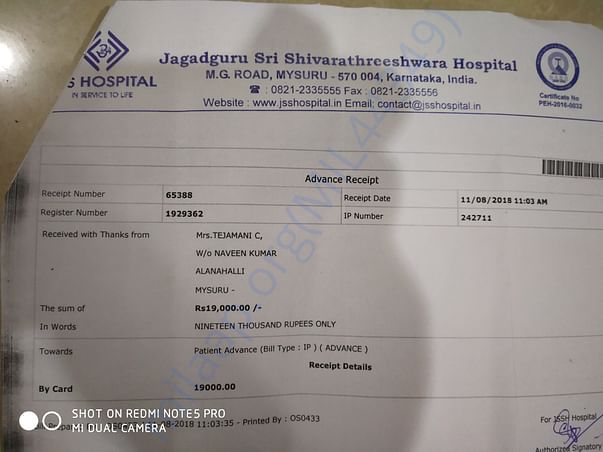 Medicine bill for one day