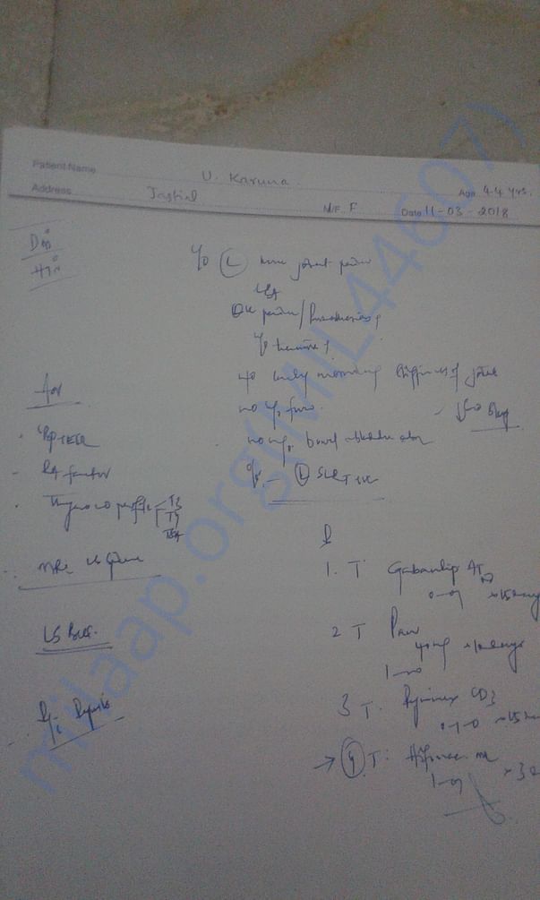 Medicine receipt