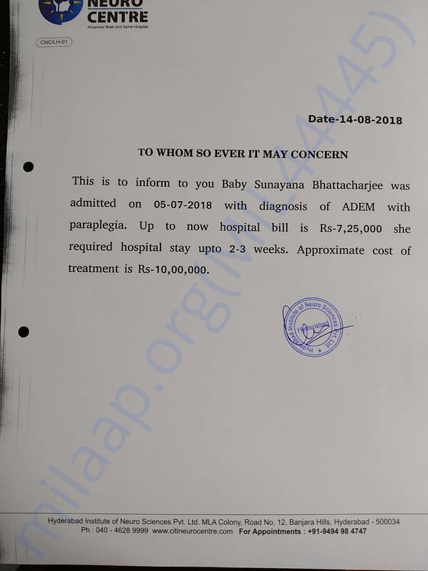 Hospital estimation document
