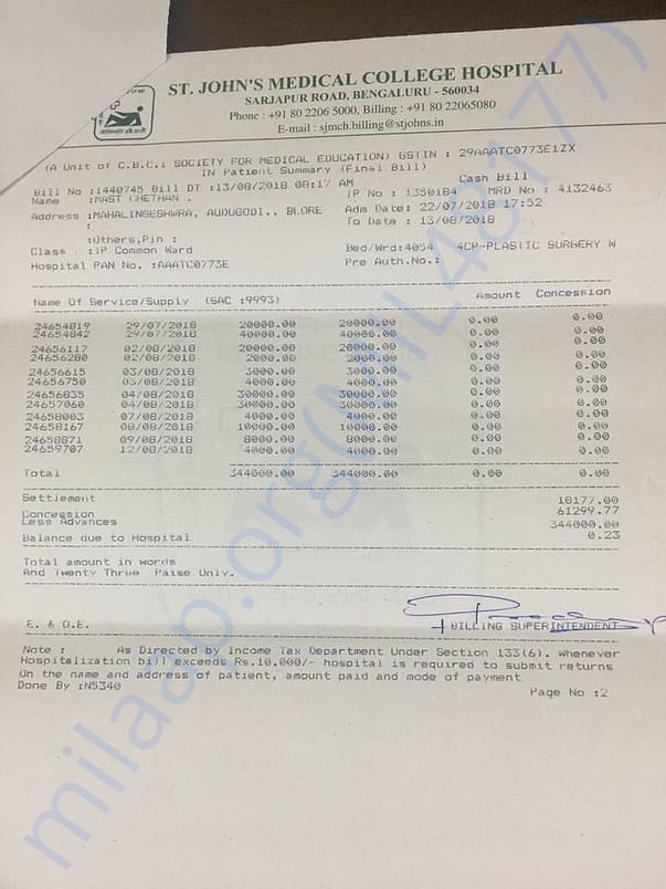 Chethan's final bill Page 2