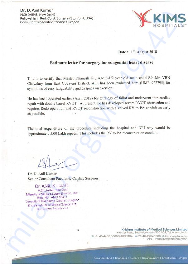 Estimation letter