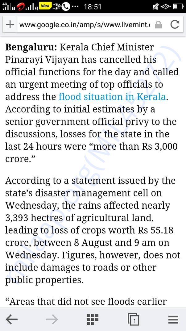 Stats on the damagea in kerala