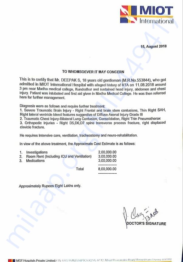 Last doctor report